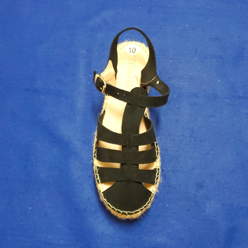 Macarena Black Flatform Gladiator Espadrilles Sandal, Size Various - Picture 8 of 10